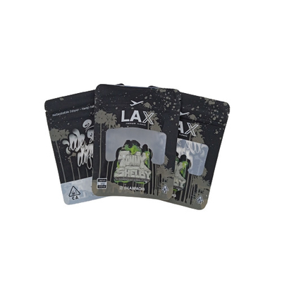 ซื้อ ถุงขี้หญ้าสีดํายืน Mylar เซลสามด้าน ด้วยหน้าต่างเปิด online manufacture