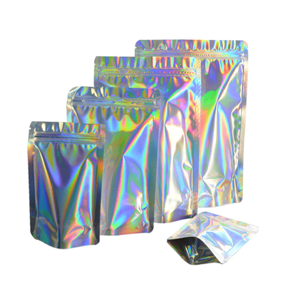 ซื้อ การพิมพ์ตามสั่ง Holographic ยืนขึ้นกระเป๋า Mylar กระเป๋าซิป online manufacture