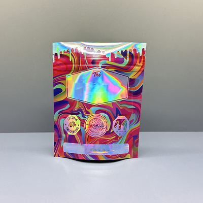 ซื้อ 3.5 กรัม Mylar กระเป๋าโฮโลแกรฟิก Doypack กับซิปสําหรับดอกกัญชา online manufacture