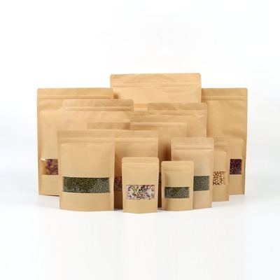 ซื้อ กระเป๋าสะพายอาหารแบบ Custom Kraft Eco Stand Up Bag 90mico พร้อมหน้าต่าง online manufacture