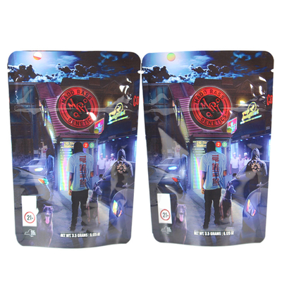 ซื้อ โลโก้ที่กําหนดเอง โฟลยอลูมิเนียม ยืนขึ้น กระเป๋า Zip Lock กระเป๋า Holographic Re-sealable online manufacture