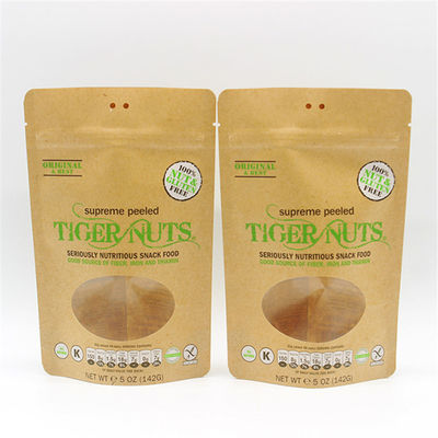 ซื้อ อาหารเกรด compostable 250g กระเป๋ากระดาษ Kraft กับหน้าต่างโปร่งใส online manufacture