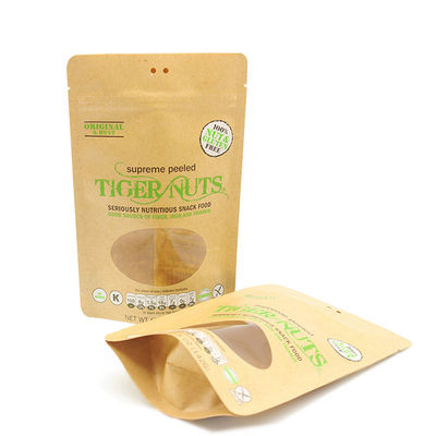 ซื้อ ODM Biodegradable ถุงยืนขึ้น ซิปเปอร์ Top Kraft กระเป๋าหน้าต่าง online manufacture