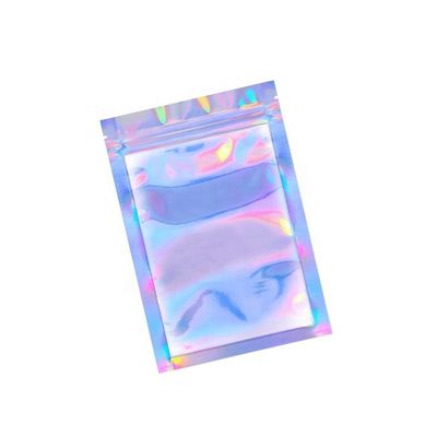 ซื้อ กระเป๋าสตางค์ฟอยล์เงิน LDPE PE กระเป๋าสตางค์ซิป Holographic Clear QS เกรดอาหาร online manufacture