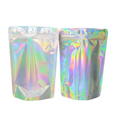ซื้อ ถุงบรรจุ Mylar Holographic Stand Up ถุงบรรจุที่สามารถปิดได้ใหม่ online manufacture