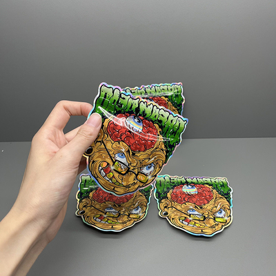 กระเป๋าบรรจุ Mylar Holographic กระเป๋าบรรจุ Mylar 3.5 กรัม กันเด็ก กระเป๋า Mylar ตัดแบบตัด