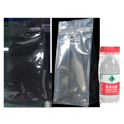 กระเป๋าบรรจุกาแฟผิวโลหะที่มีซิปสําหรับจับการปิด